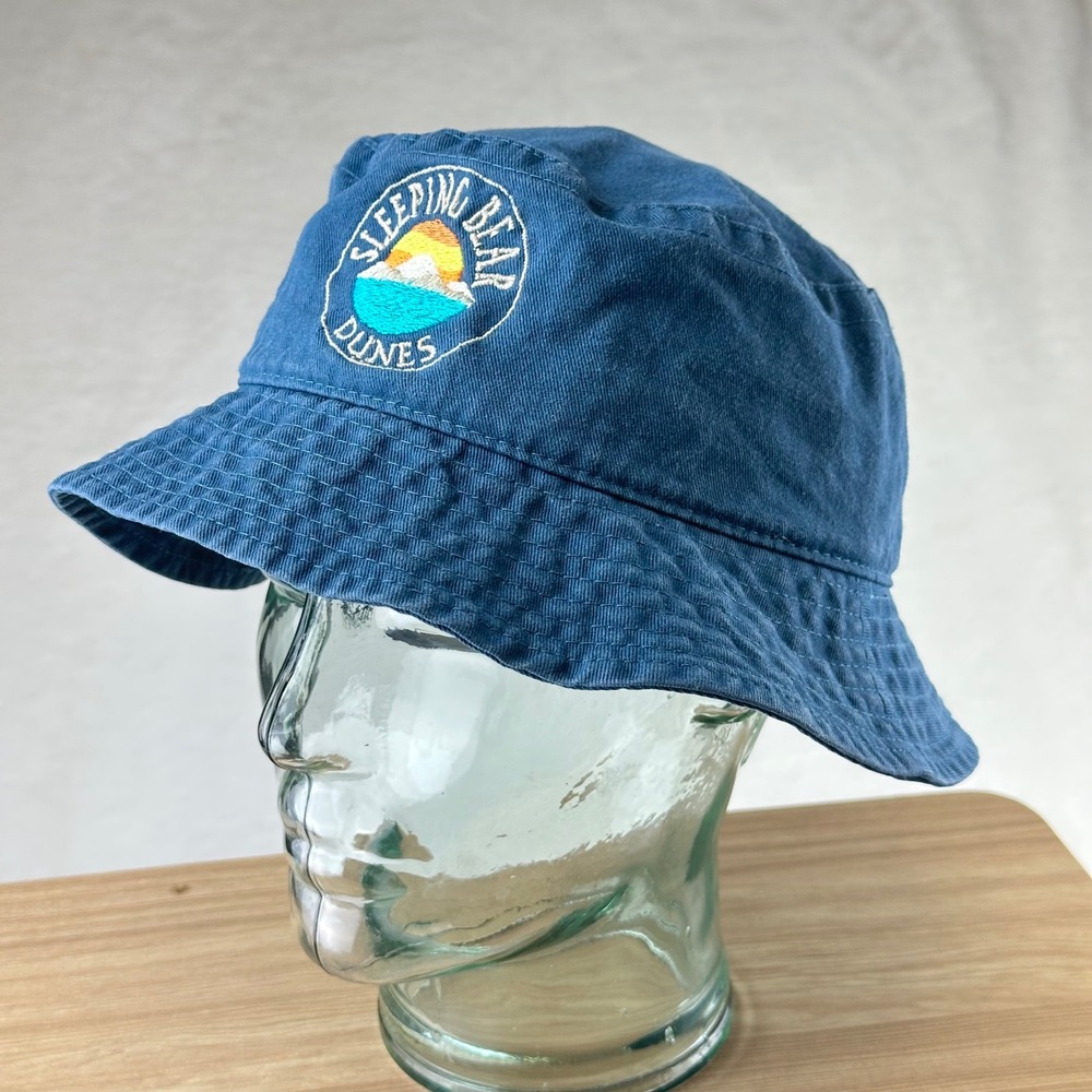 J Hats Bucket Hat Unisex Sleeping Bear Dunes Graphic 58 cm Blue Cotton